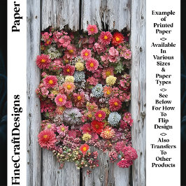 Lámina Madera Rústica De Mayor Edad Con Flores Papel Clás