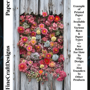 Lámina Madera Rústica De Mayor Edad Con Flores Papel Clás