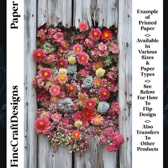 Lámina Madera Rústica De Mayor Edad Con Flores Papel Clás (Subido por el creador)