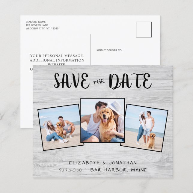 Lámina Madera Rustica Presupuestaria 3 Fotos Boda Salven  (Anverso / Reverso)