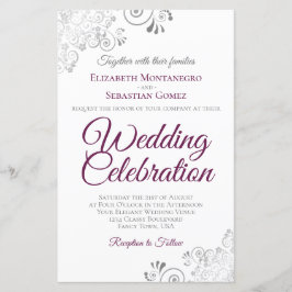 Lámina Magenta sobre la invitación a la boda del presupue