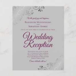 Lámina Magenta sobre la invitación a la recepción de boda