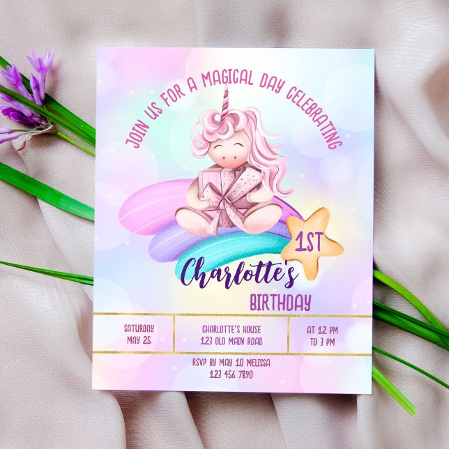 Lámina Magnífico día arcoiris unicornio presupuesto de cu (Subido por el creador)