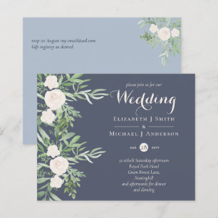 Lámina Magnolia Dusty Blue Flower Wedding Invita PRESUPUE