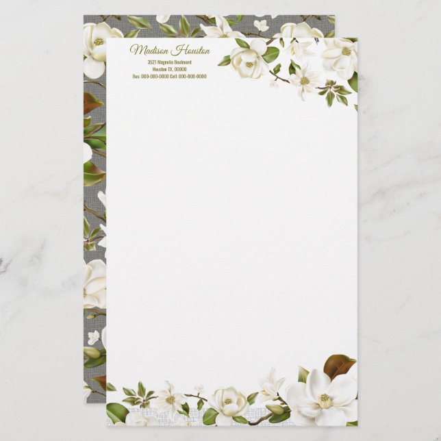 Lámina Magnolia Floral (Anverso / Reverso)