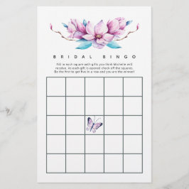 Lámina Magnolia Floral Bridal Shower Bingo