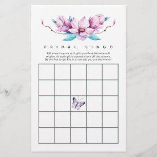 Lámina Magnolia Floral Bridal Shower Bingo