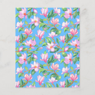 Lámina Magnolia floreciente en azul cielo