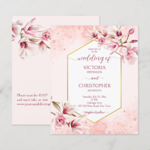 Lámina Magnolia rosa flor primavera presupuesto boda invi