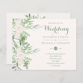 Lámina Magnolia Sage Boda Floral Verde invita al presupue