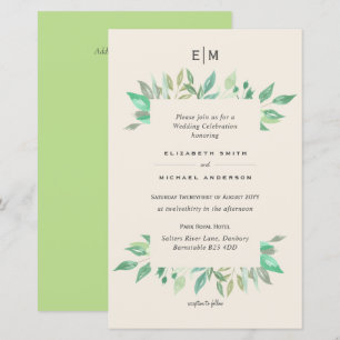 Lámina Magnolia Verde Silencio presupuesto Invitación A9