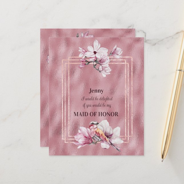 Lámina Magnolias rosadas serás mi empleada de honor (Anverso/Reverso In Situ)