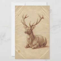 Majestuoso Ciervo Óleo Pintura Fauna - Elegante Ci