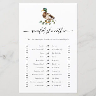 Lámina Mallard Duck Preferiría Un Juego De Baby Shower