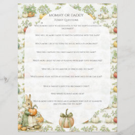 Lámina Mamá Bunny y el juego de calabaza Baby Shower