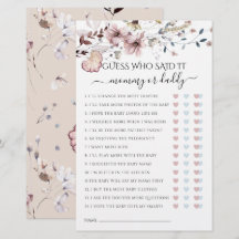 Mamá o papá de Wildflower dijeron un juego de Baby