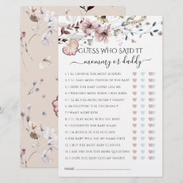 Lámina Mamá o papá de Wildflower dijeron un juego de Baby