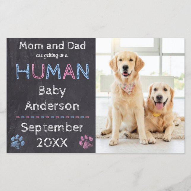 Lámina Mamá Papá Nos Está Llevando Un Embarazo De Perro H (Anverso)