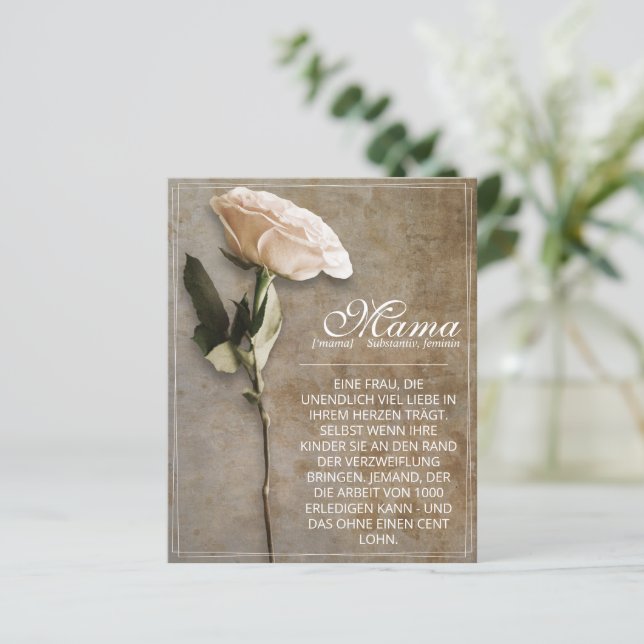 Lámina Mama - simplemente insustituible - vintage (Anverso de pie)