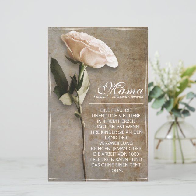 Lámina Mama - simplemente insustituible - vintage (Anverso de pie)