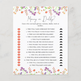 Lámina Mami de flores silvestres o papá juego de ducha de