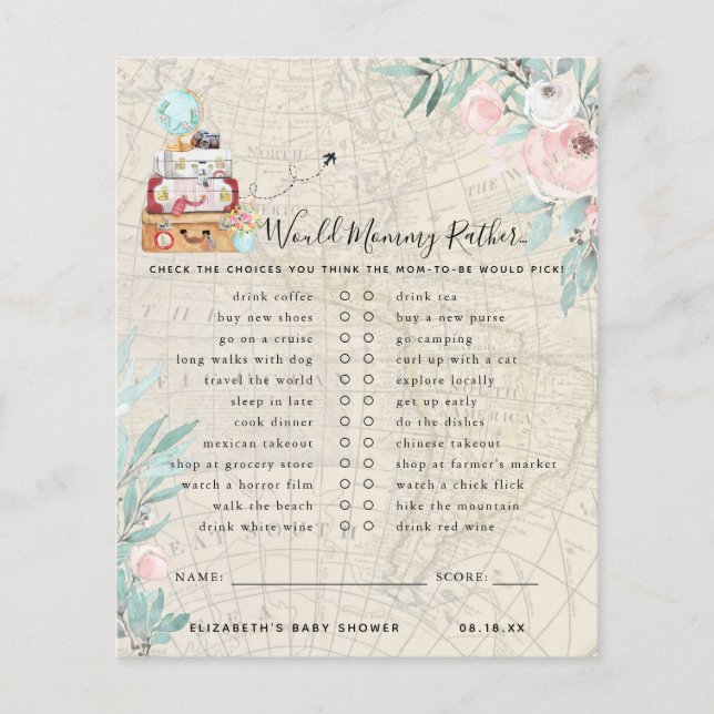 Lámina Mami Más Bien | Juego Baby Shower (Anverso)