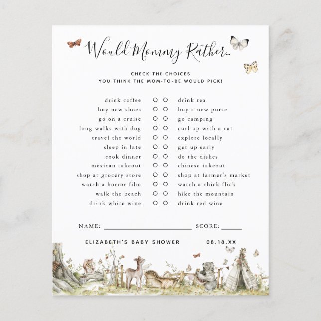 Lámina Mami Más Bien | Juego Baby Shower (Anverso)