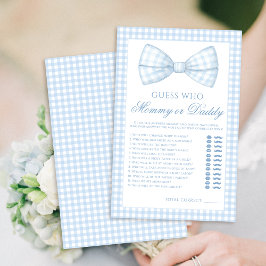 Lámina Mami o papi duermen con lazos gingham baby ducha j