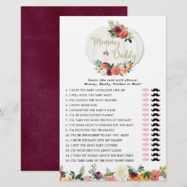 Lámina Mami o papi juego caída calabazas florales