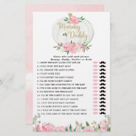 Lámina Mami o papi juego calabazas rosadas de caída de or