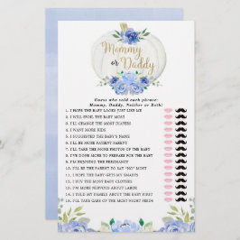 Lámina Mami o papi juego verde azul calabazas caídas