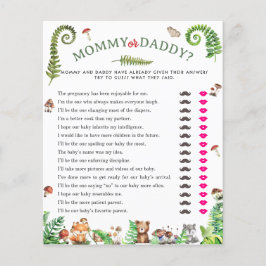 Lámina Mami o papi leñador animal bebé ducha juego