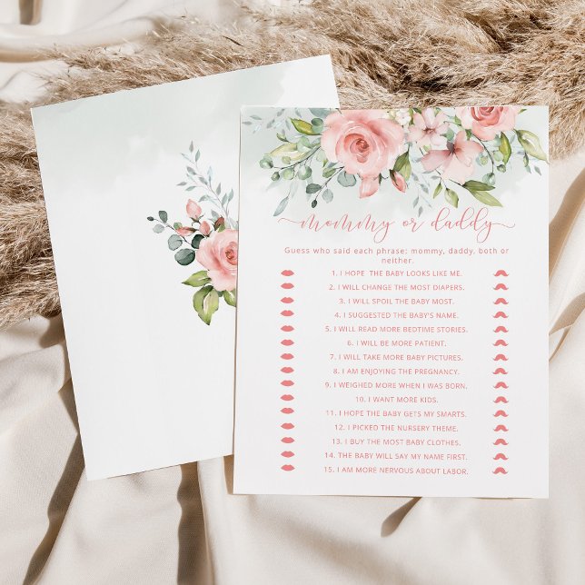 Lámina Mami rosa rubia floral o papá bebé duchón juego (Subido por el creador)