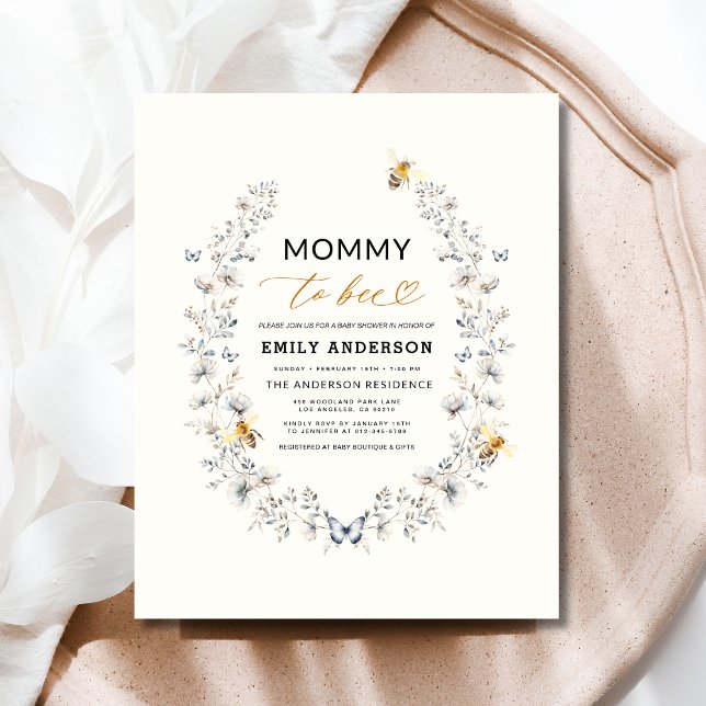 Lámina Mami to Bee Wildflower Género Baby Shower neutral (Subido por el creador)
