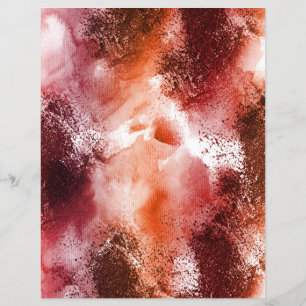 Lámina Manchas de acuarela roja en papel de scrapbook pas