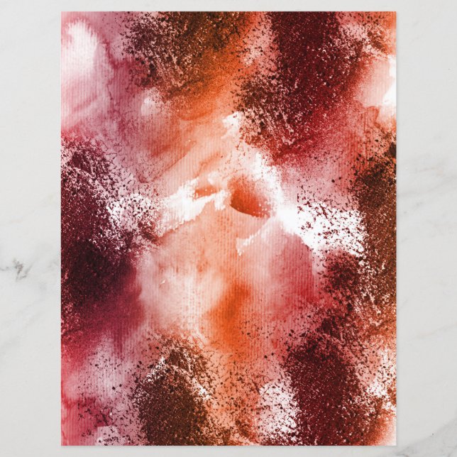 Lámina Manchas de acuarela roja en papel de scrapbook pas (Anverso)