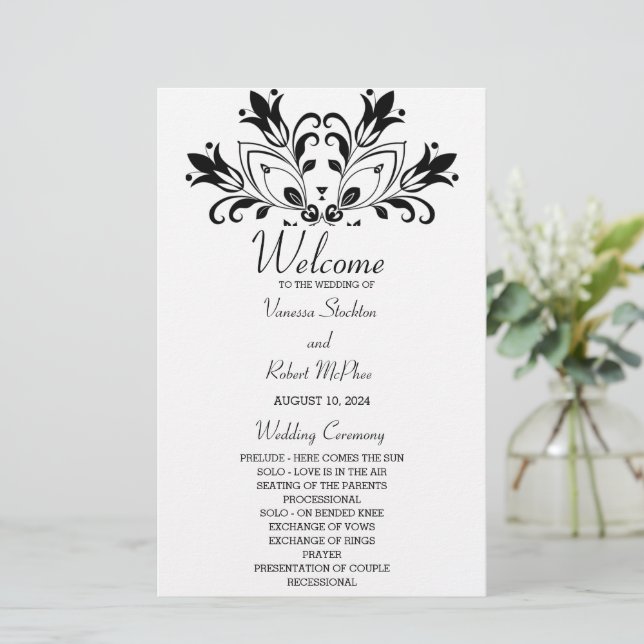 Lámina Mandalá Floral Negro (Anverso de pie)