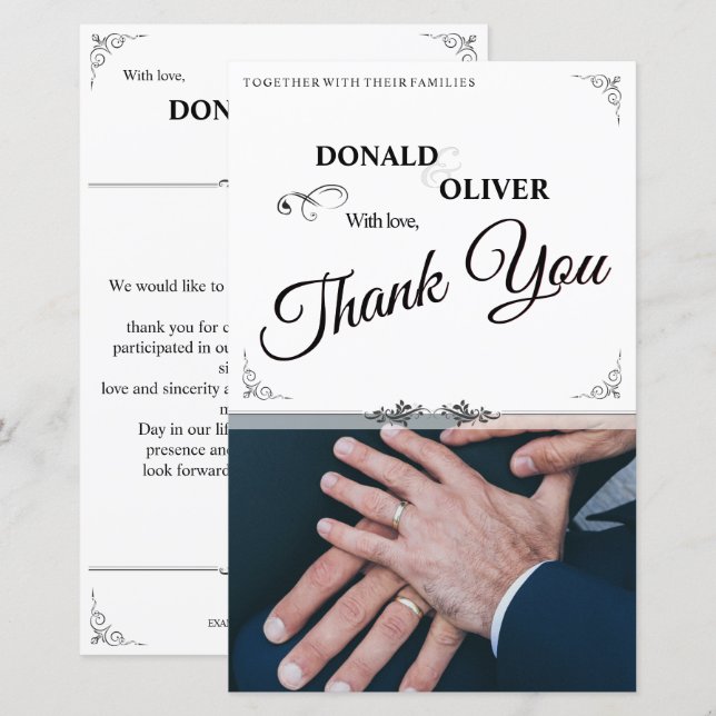 Lámina Manos de una pareja Boda gay con anillos (Anverso / Reverso)