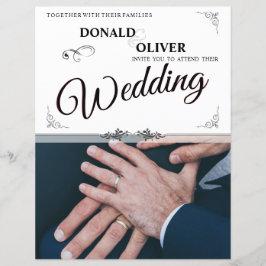 Lámina Manos de una pareja Boda gay con anillos