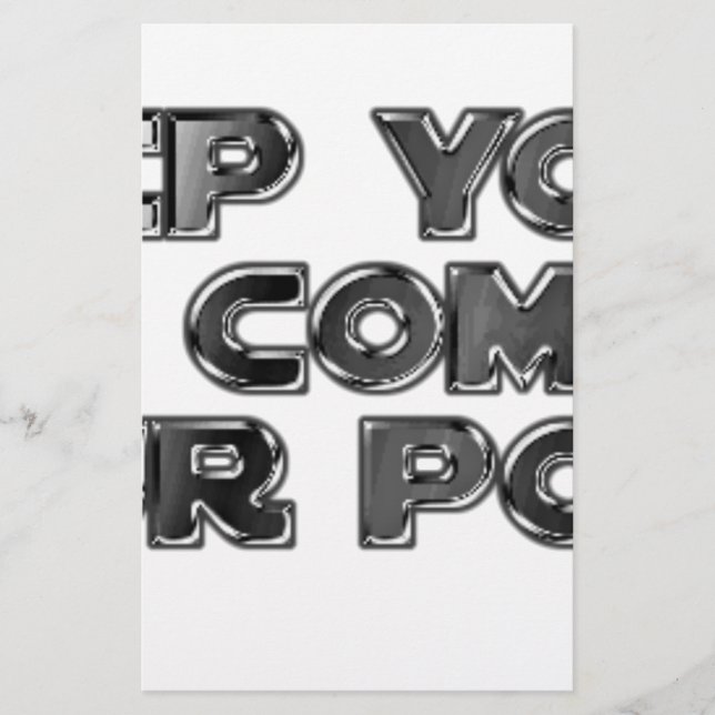 Lámina Mantén tus comentarios estúpidos (Anverso)