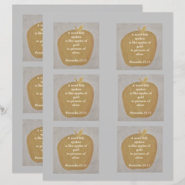 Lámina Manzanas de oro en plata, patrón, papel de álbumes (Anverso / Reverso)