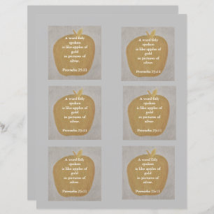 Lámina Manzanas de oro en plata, patrón, papel de álbumes