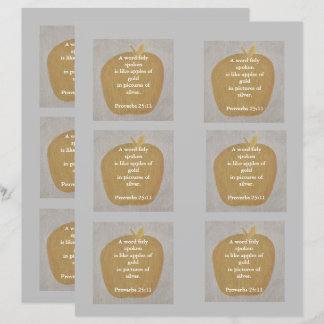 Lámina Manzanas de oro en plata, patrón, papel de álbumes