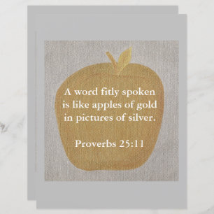 Lámina Manzanas de oro, proverbios 25:11, papel de álbume