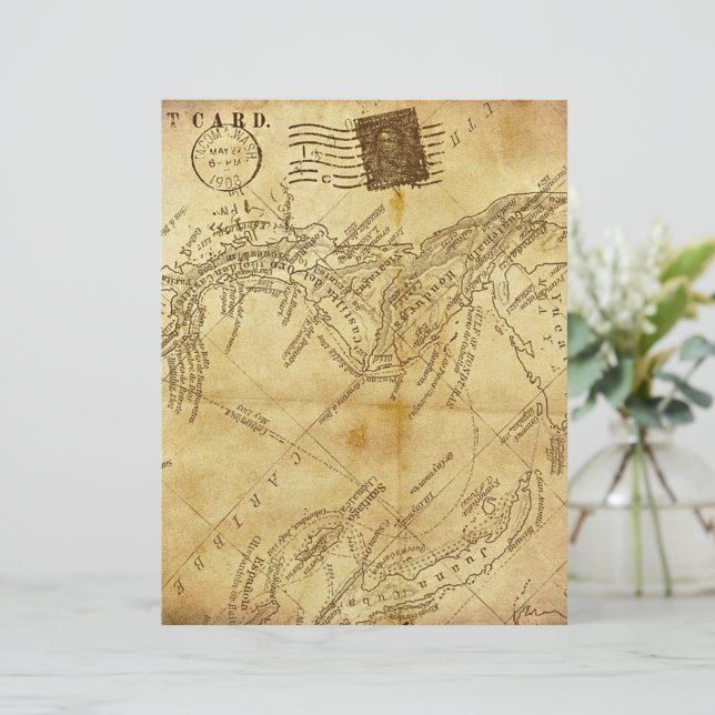Lámina Mapa antiguo (Anverso de pie)