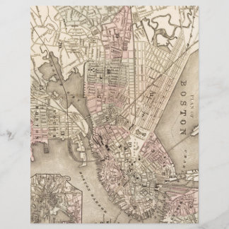 Lámina Mapa Antiguo de Boston (1880)