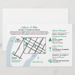 Lámina Mapa de bienvenida de fin de semana de boda - PERS
