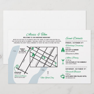 Lámina Mapa de bienvenida de fin de semana de boda - PERS