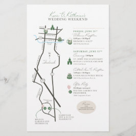 Lámina Mapa de bienvenida del día de la boda - PERSONALIZ