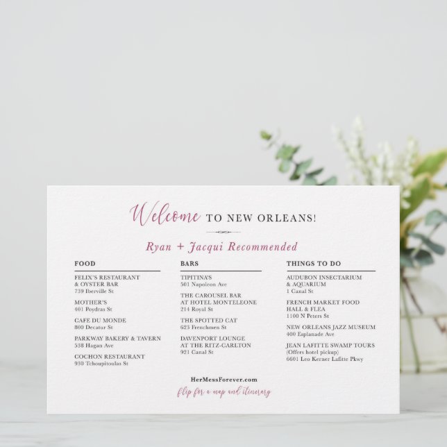 Lámina Mapa de bienvenida para el día de bodas - PERSONAL (Anverso de pie)